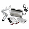 Monster Exhaust System, S/S-Chrome Tip - 1997-99 Jeep 2.5/4.0L Wrangler, Slip Fit Cat-Conv